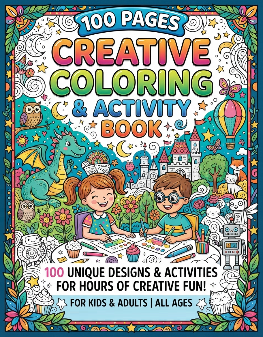 100-Page Creative Coloring Books - Image 2